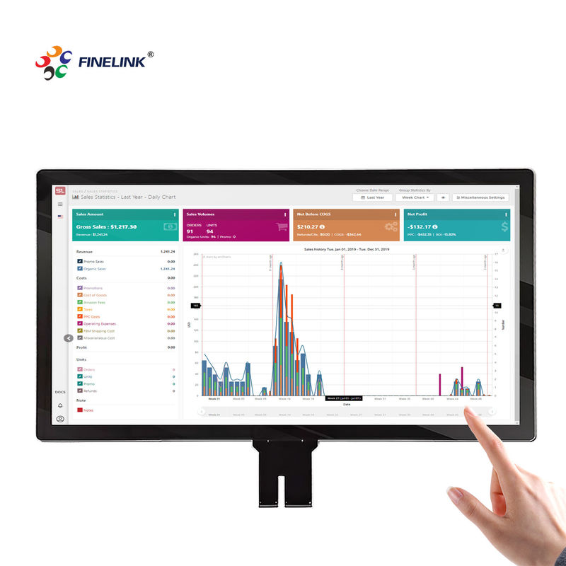 User-Friendly 43 Inch I2C/USB/RS232 interface PCAP G G Capacitive Touch Panel for Business