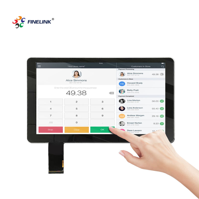 13.3 Inch PCAP Touch Screen Glass Glass FPC IC Structure For Office Displays