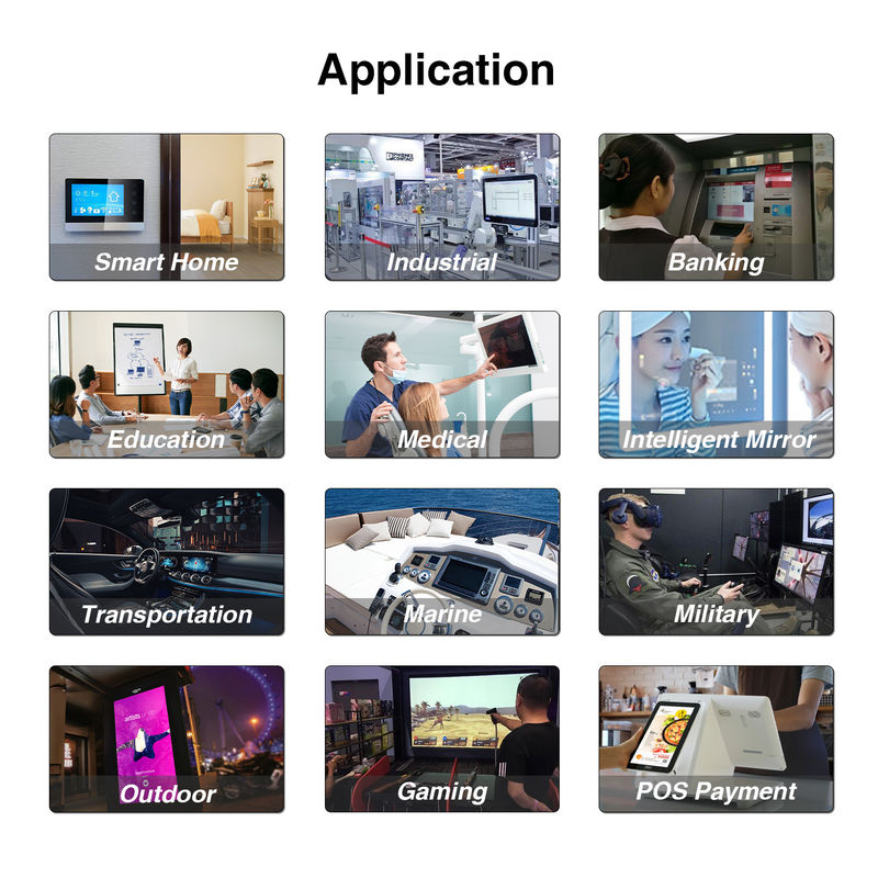 Customizable 10.4 Inch Pcap Glass Touch Panel for Monitor Waterproof IIC/USB Interface