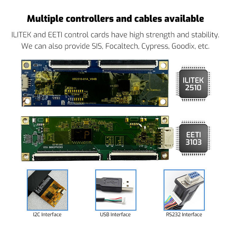 Multi-Touch Custom Size IP65 Waterproof PCAP Touch Panel With 10-Point Touch USB/RS232/IIC Interface