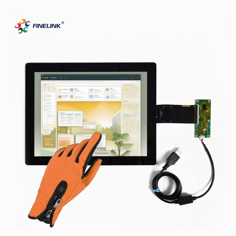 Outdoor Waterproof Gloves Multi-touch 10.4-inch Capacitive Touch Screen Panel With Controller And USB Cable